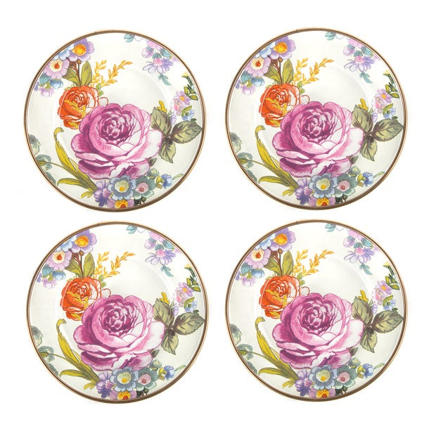 MacKenzie-Childs White Flower Market Appetizer Plates | MacKenzie-Childs