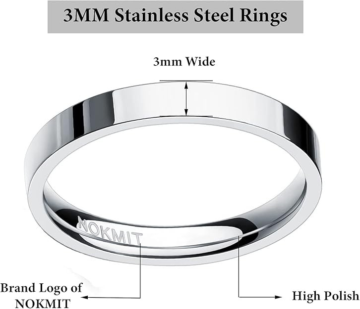 NOKMIT 3mm 14K Gold Filled Rings for Women Girls Dainty Gold Stacking Stackable Band Thin Gold Th... | Amazon (US)