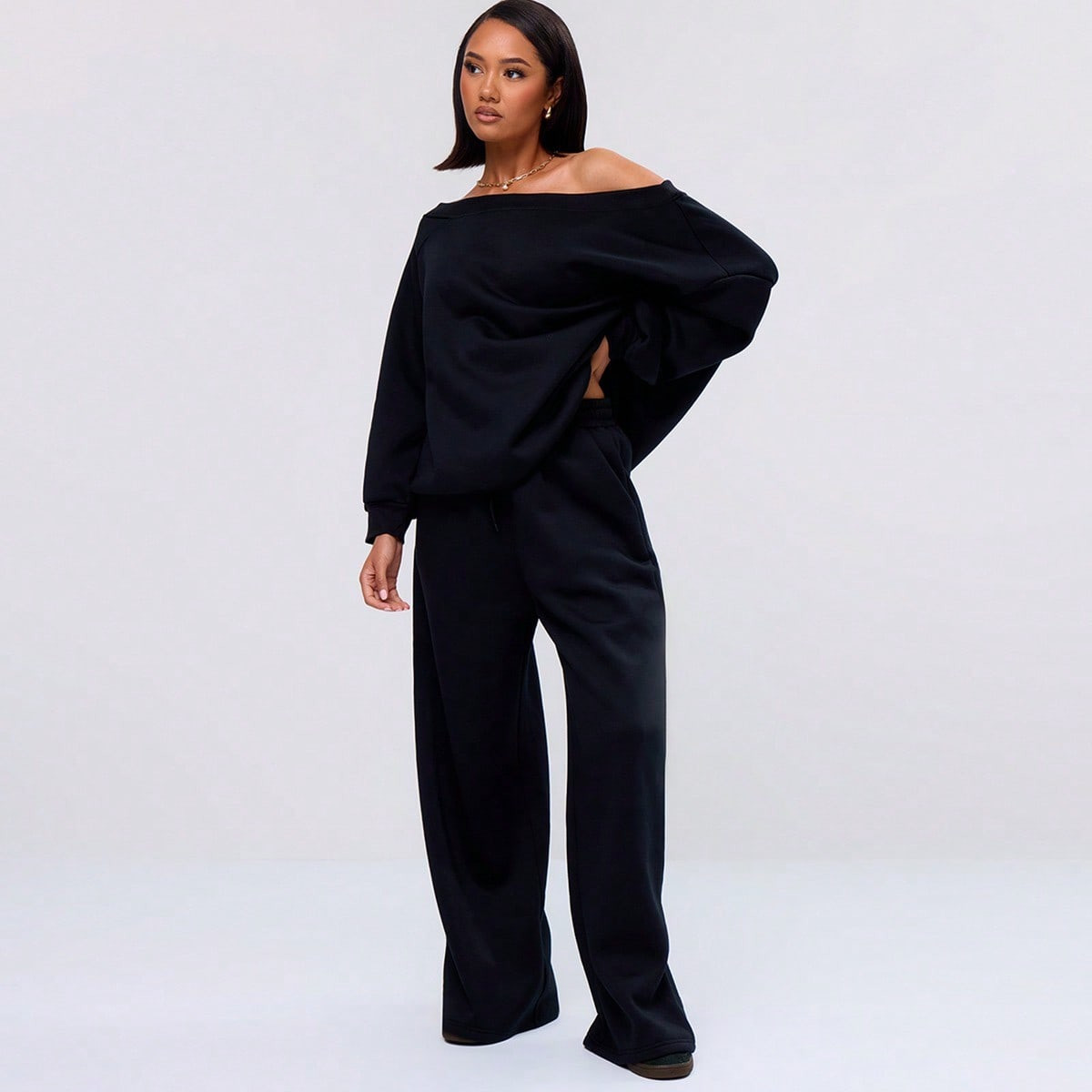 MUSERA Pocket Detail Wide Leg Sweatpants Spring Vacation, Airport, Casual Summer Holiday Fall, Autumn, Winter, Back To School Christmas | SHEIN