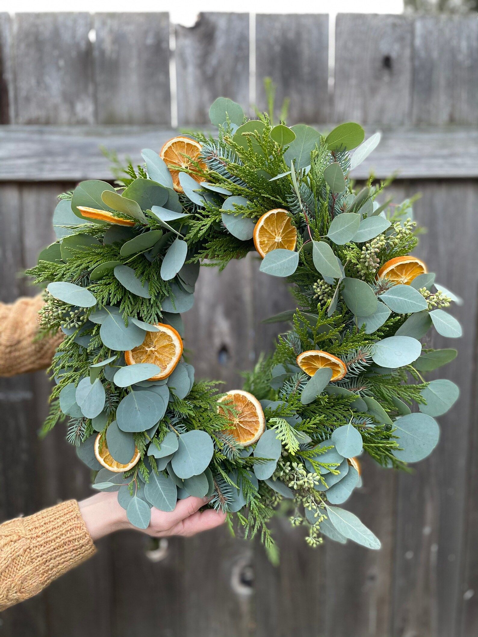Fresh Citrus Eucalyptus Wreath, Unique Christmas Wreath | Etsy (US)