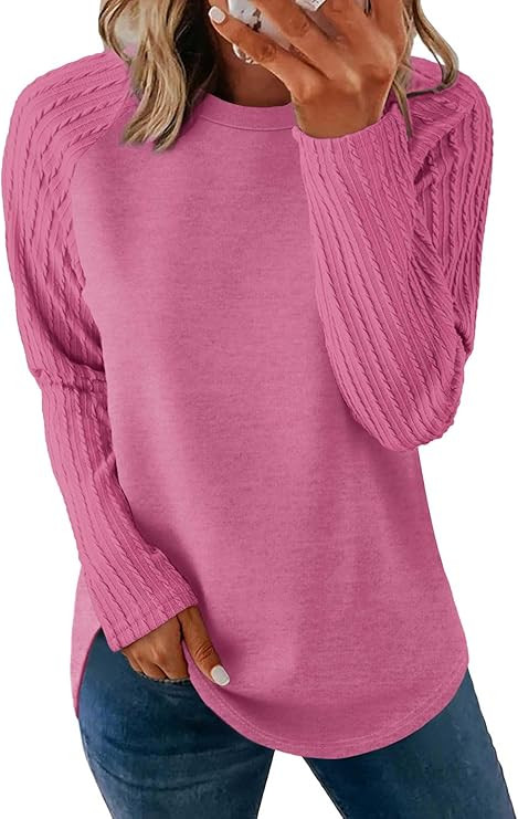 SAMPEEL Sweatshirt for Women Long Sleeve Shirts Crewneck Sweaters Fall Fashion Outfits 2025 Trend... | Amazon (US)