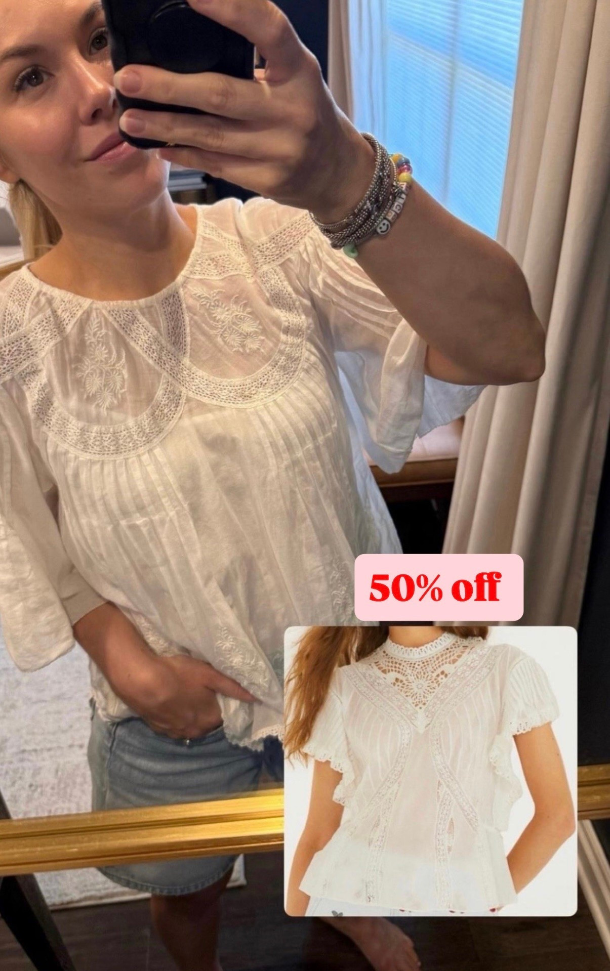 Farm Rio lace top 
Shorts
Denim shorts

#LTKdayinmylife #LTKootd #LTKSaleAlert