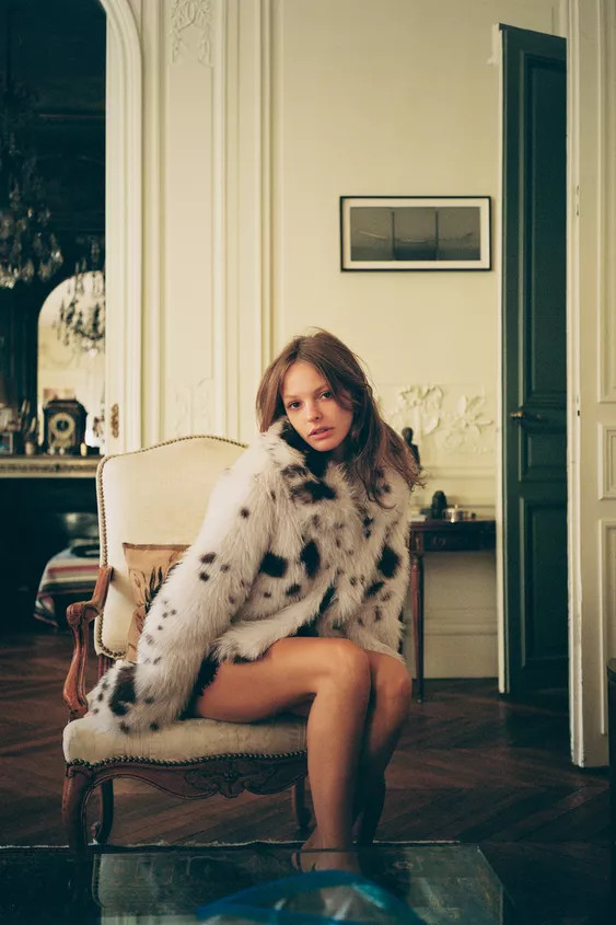 FAUX FUR ANIMAL PRINT JACKET | Zara US