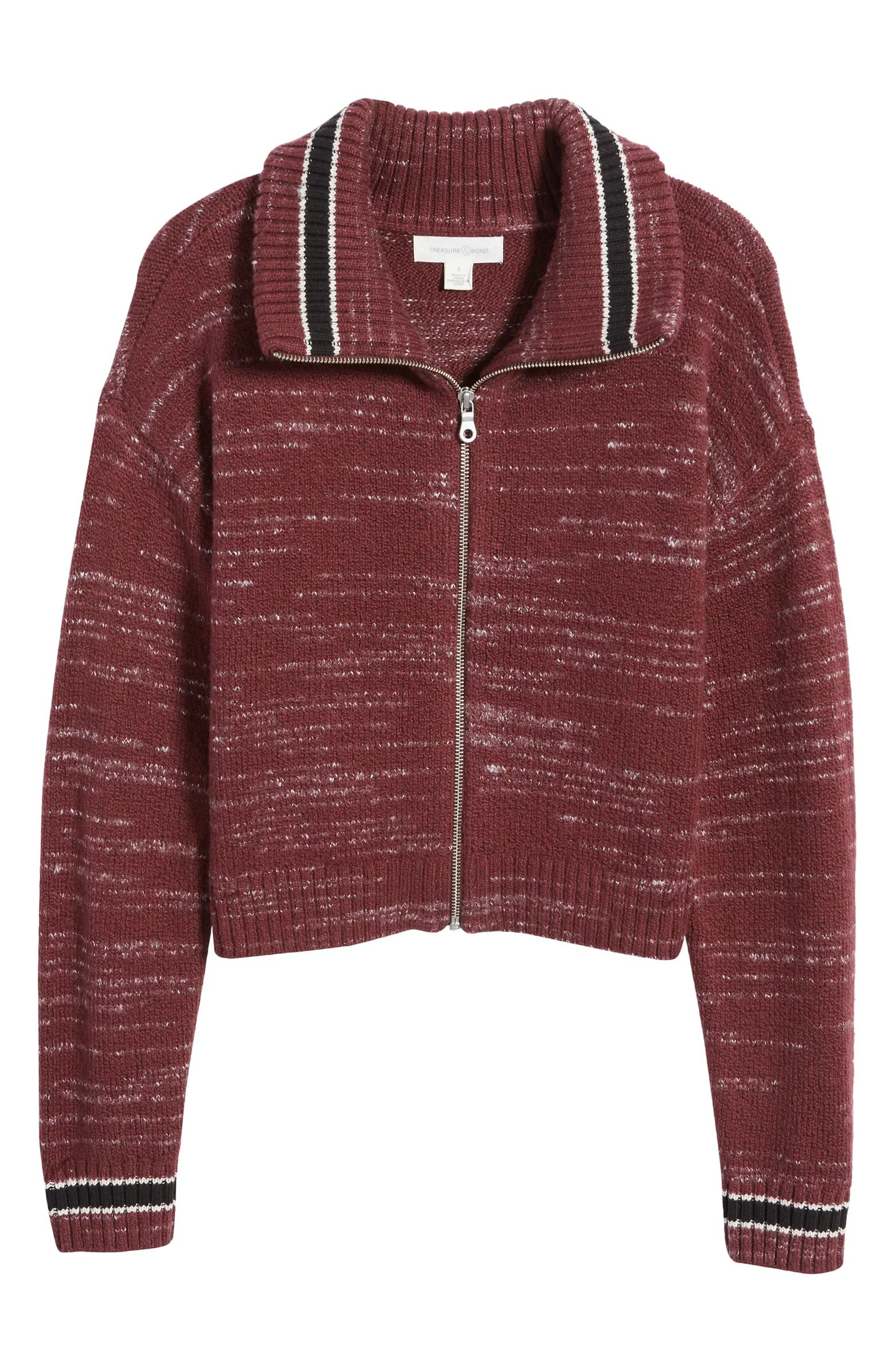 Space Dye Cotton Blend Zip Cardigan | Nordstrom