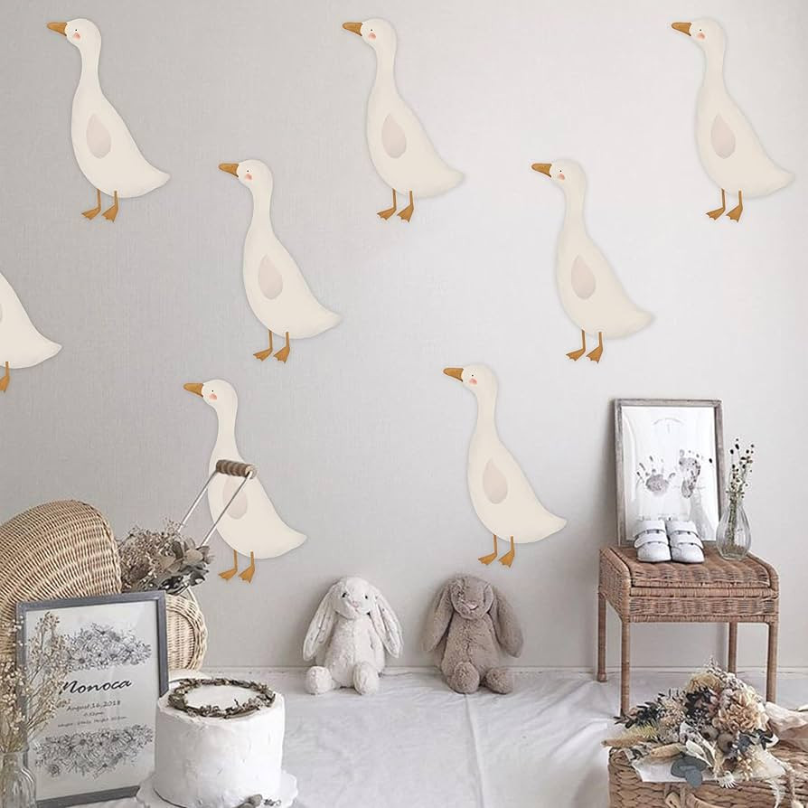 Cute Geese Wall Stickers, 8pcs Removable Waterproof PVC Decals, Funny Animals Art Decorations for... | Amazon (US)