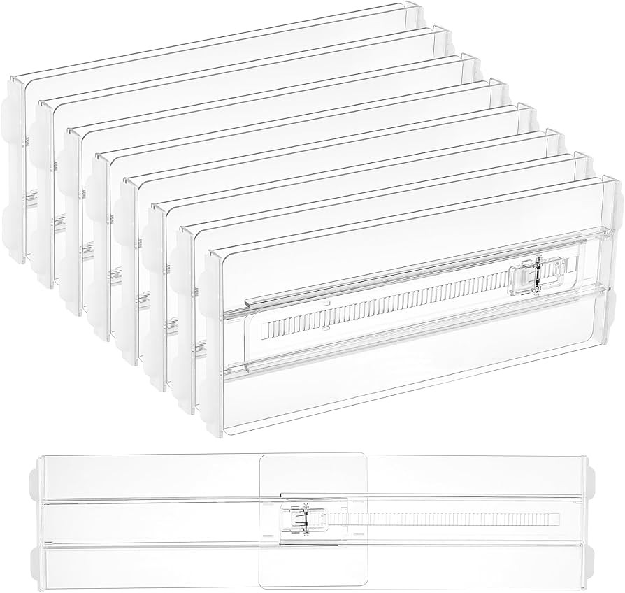 Vtopmart 8 Pack Drawer Dividers for Clothes, 4" High 10.2"-16.5" Adjustable Expandable Dresser Dr... | Amazon (US)