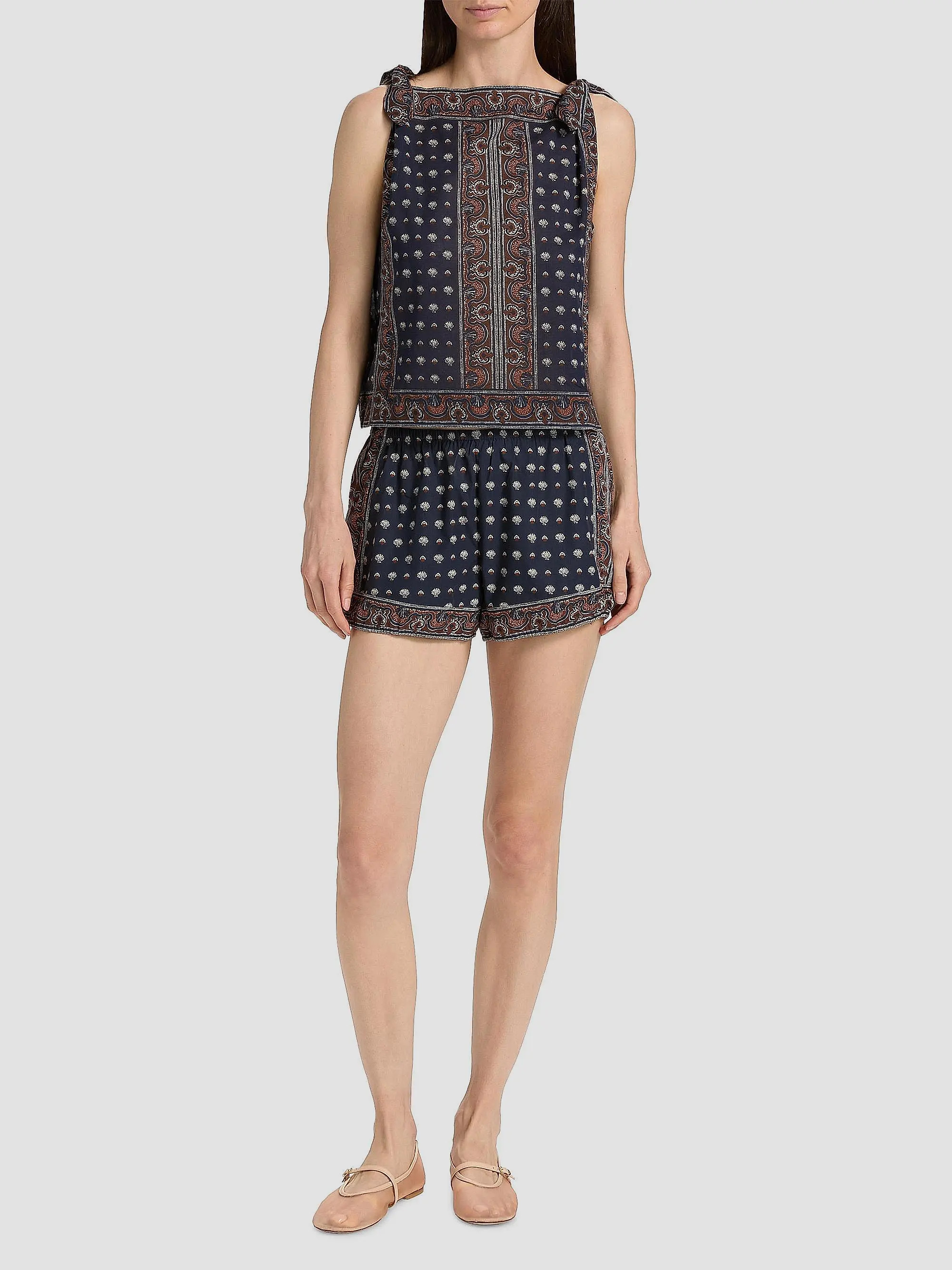 D\u00d4EN Amalia Shell-Print Cotton Top | Saks Fifth Avenue | Saks Fifth Avenue