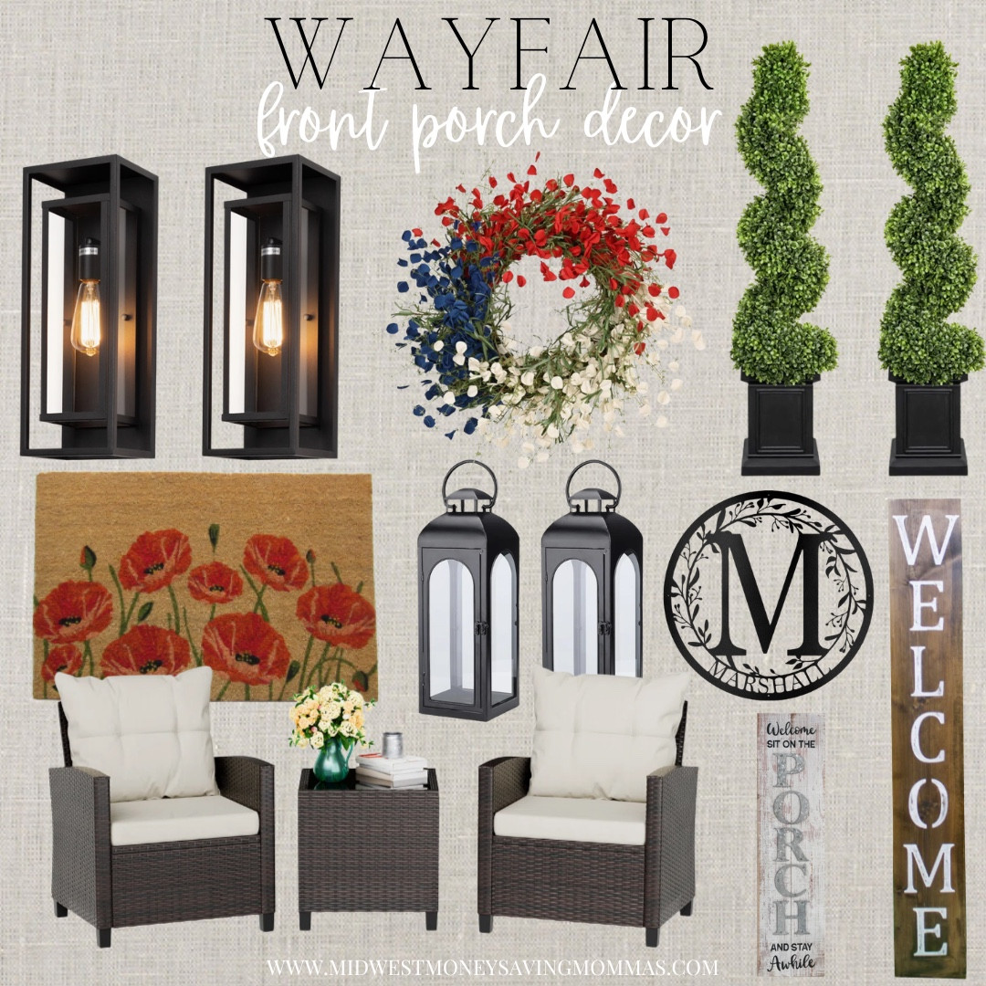 Front porch decor @Wayfair 

Outdoor living home decor patio decor outdoor furniture wreath lanterns welcome sign faux plants spring decor summer decor 

#LTKHome #LTKmomlife #LTKSeasonal