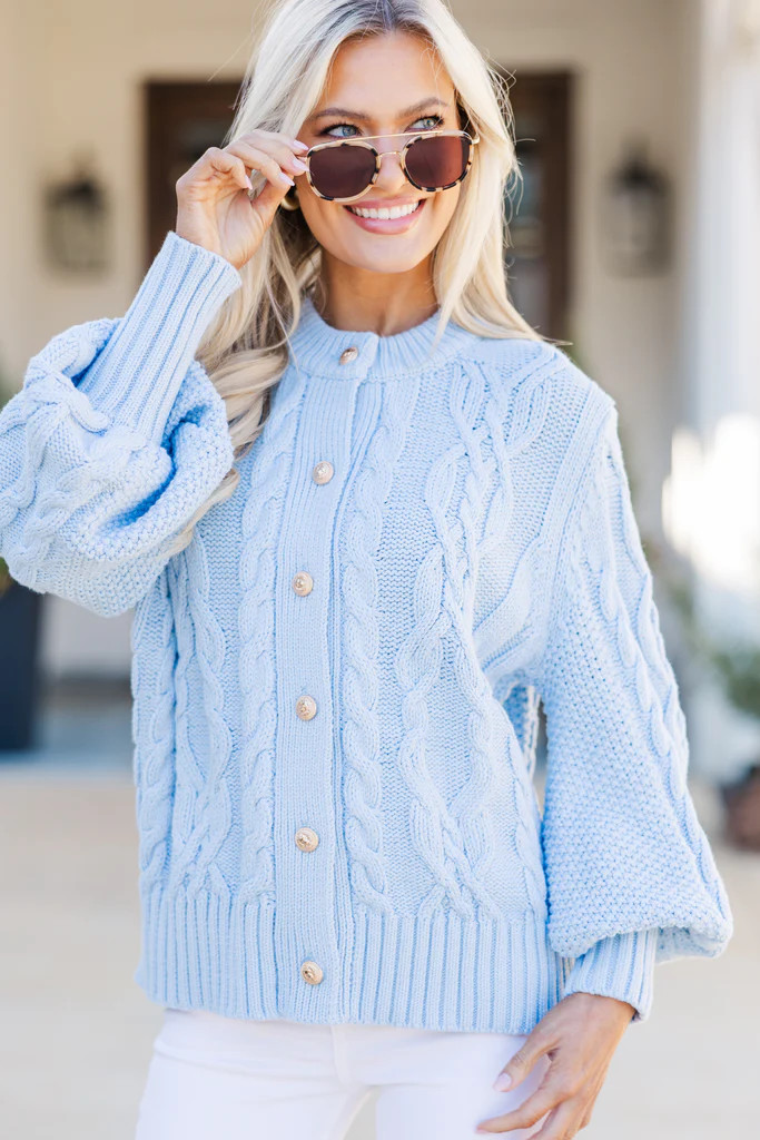 All The Good Light Blue Cardigan | The Mint Julep Boutique