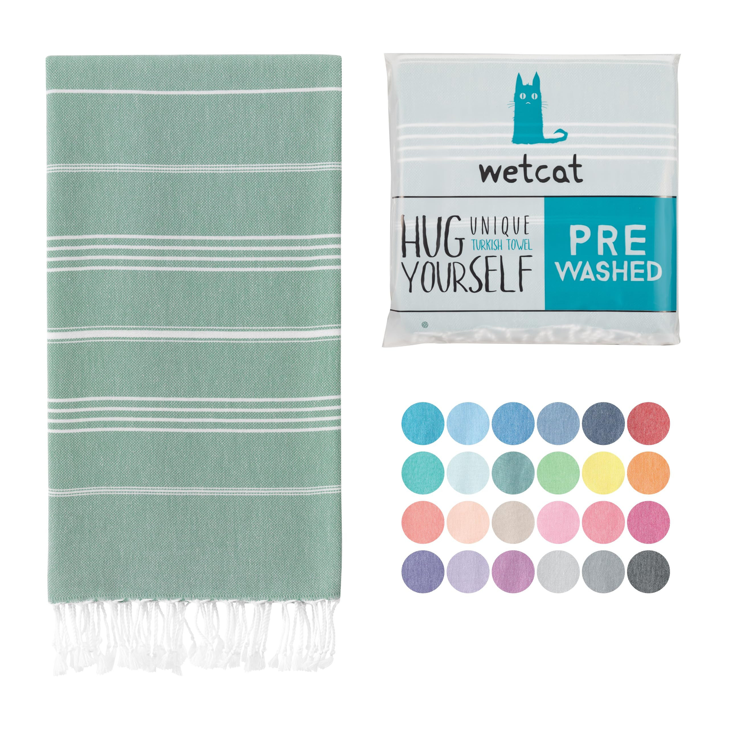 WETCAT Turkish Beach Towel Oversized (38"x71") 100% Turkish Cotton, Made in Turkey - Sand Free, E... | Amazon (US)