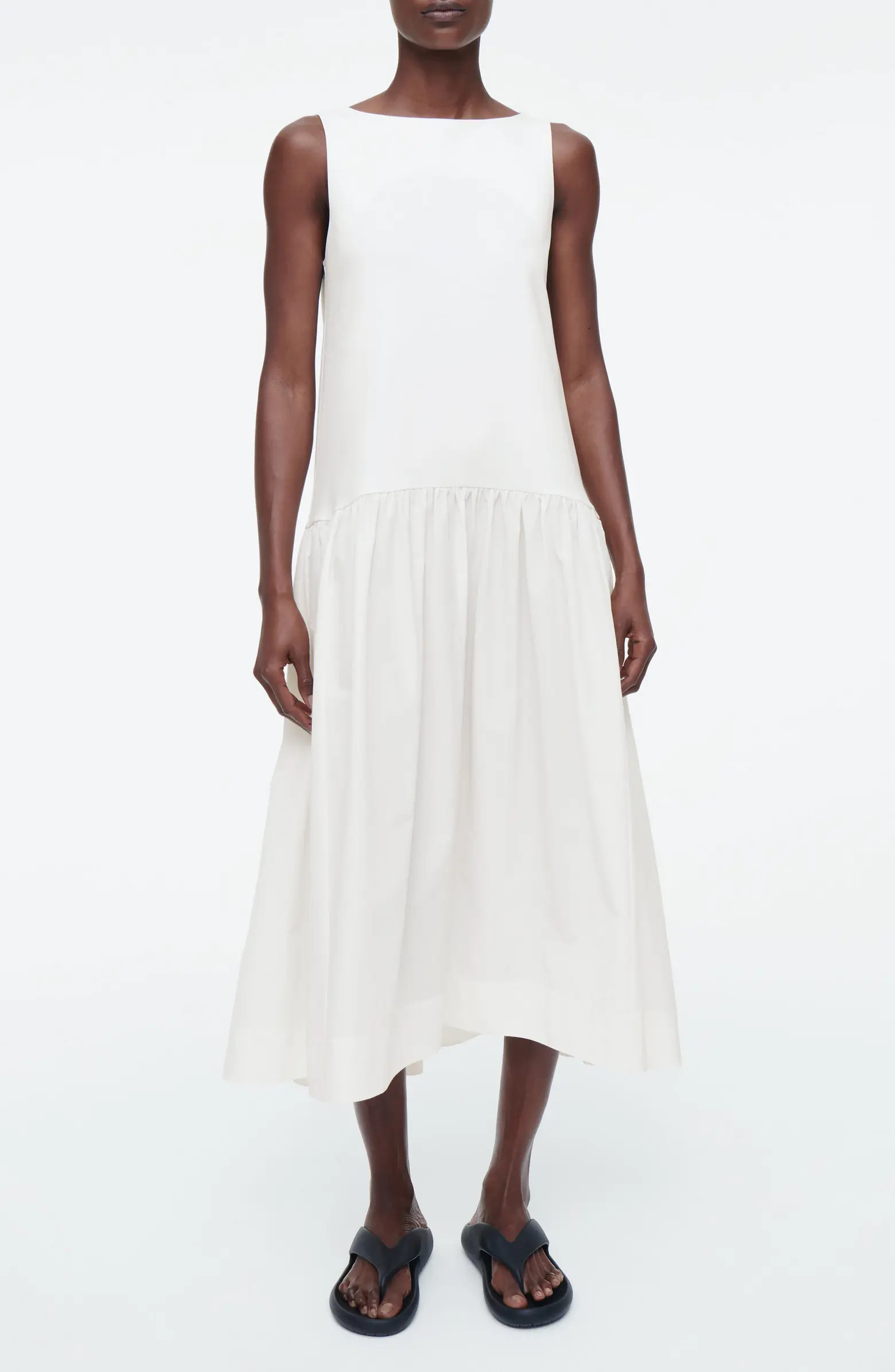 COS Voluminous Jersey & Poplin A-Line Dress | Nordstrom | Nordstrom