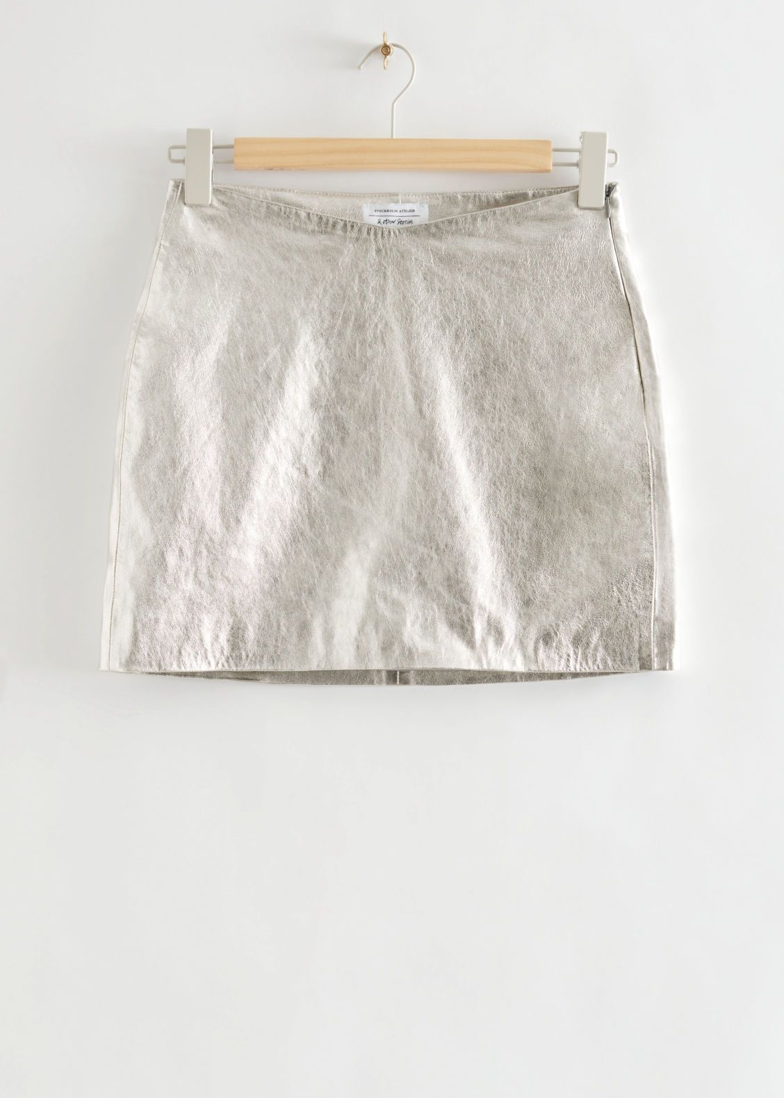 Metallic Leather Mini Skirt - Grey | & Other Stories (EU + UK)