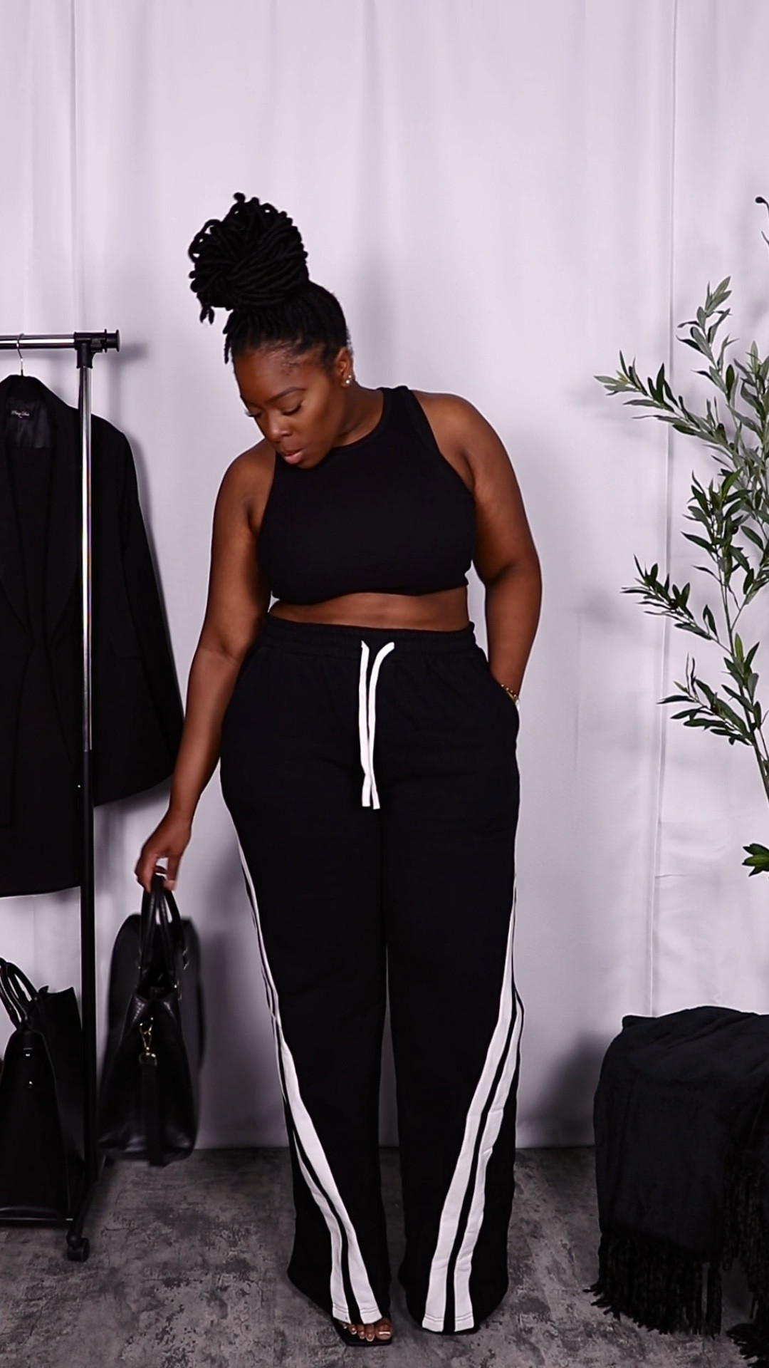 POV: You see an outfit inspo pic and think, ‘Could I pull that off?’ — YES, YOU CAN.

I recreated this look with my own twist — because mid-size & plus-size bodies deserve to serve looks too! 🔥✨

👖 Black sweatpants with a white double stripe (comfort meets edge)
🖤 Black crop top (sleek & bold)
🤍 White crop top (same vibe, fresh feel)
👠 Black heels (because who said sweats can’t be chic?)

This is your reminder that all bodies are good bodies — and fashion is meant to be fun, no matter your size. Which top do you like better: black or white? Let me know below! 👇

#PlusSizeFashion #MidSizeStyle #OOTDInspo #BodyPositiveFashion #PlusSizeStyleInspo #StreetStyleChic #SizeInclusiveFashion #CurvyFashion #OutfitRecreation #StyleForAllBodies