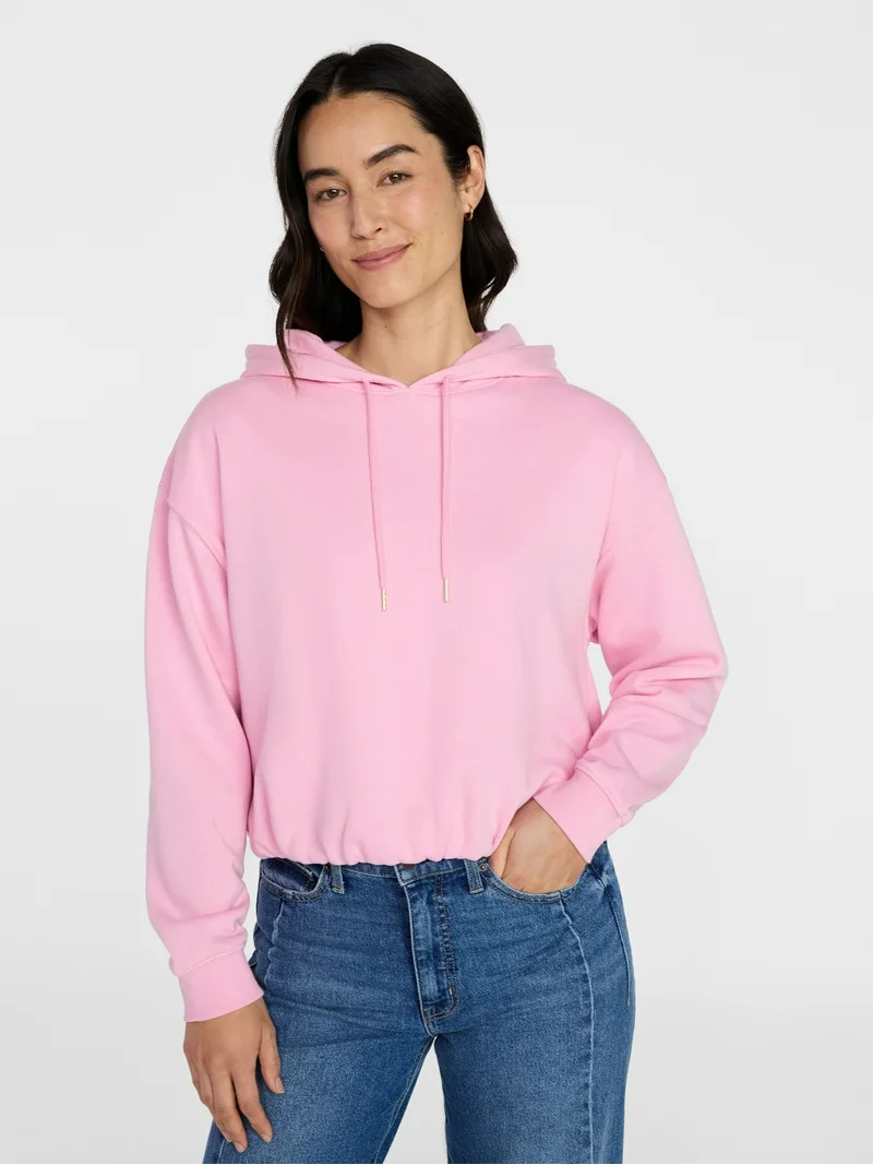 Time and Tru Women's Bubble Hem Pullover Hoodie, Size XS-XXXL | Walmart (US)