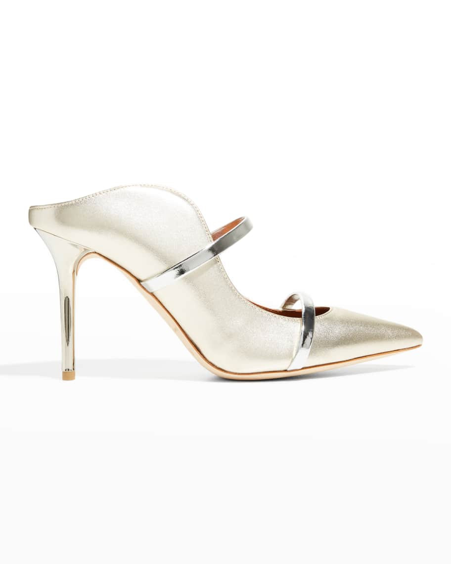 Malone Souliers Metallic Bicolor Mule Pumps | Neiman Marcus