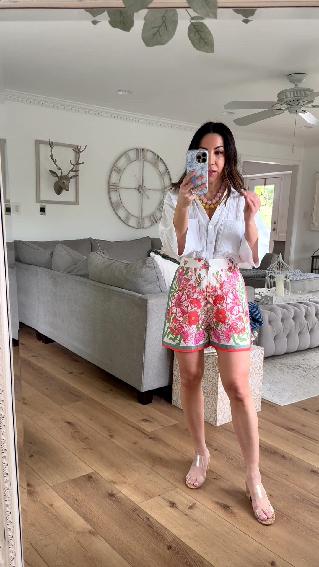 Summer date night outfit. Trouser shorts small. White gauze button down small.

#LTKOver40