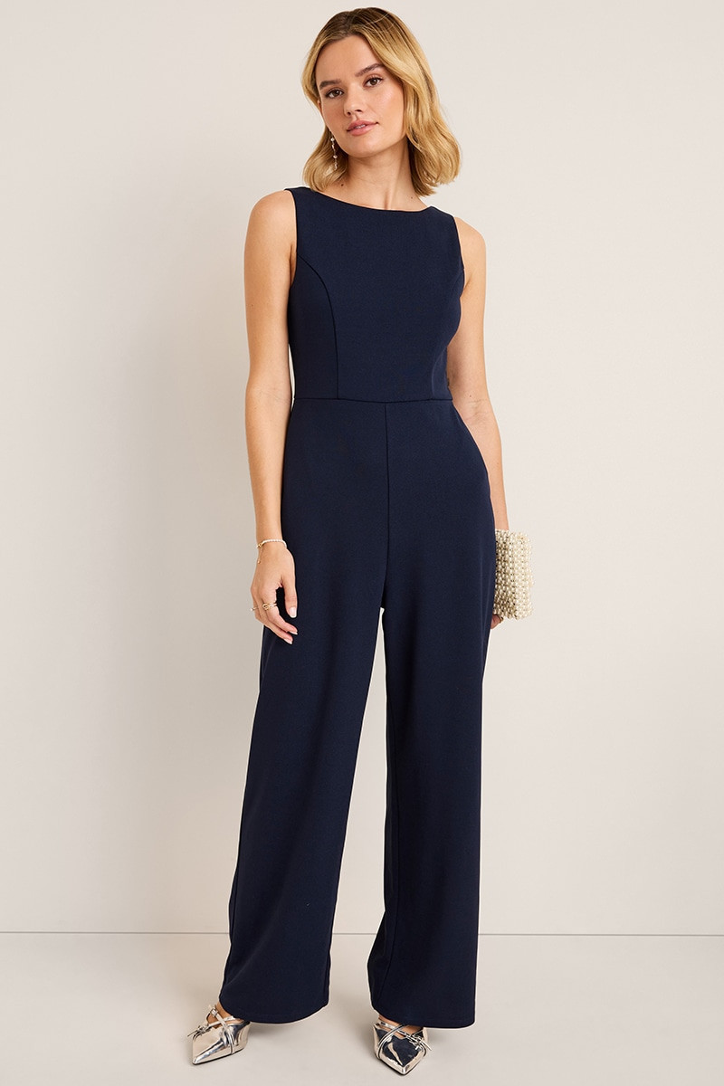 Janelle Bow Back Jumpsuit | Francesca's