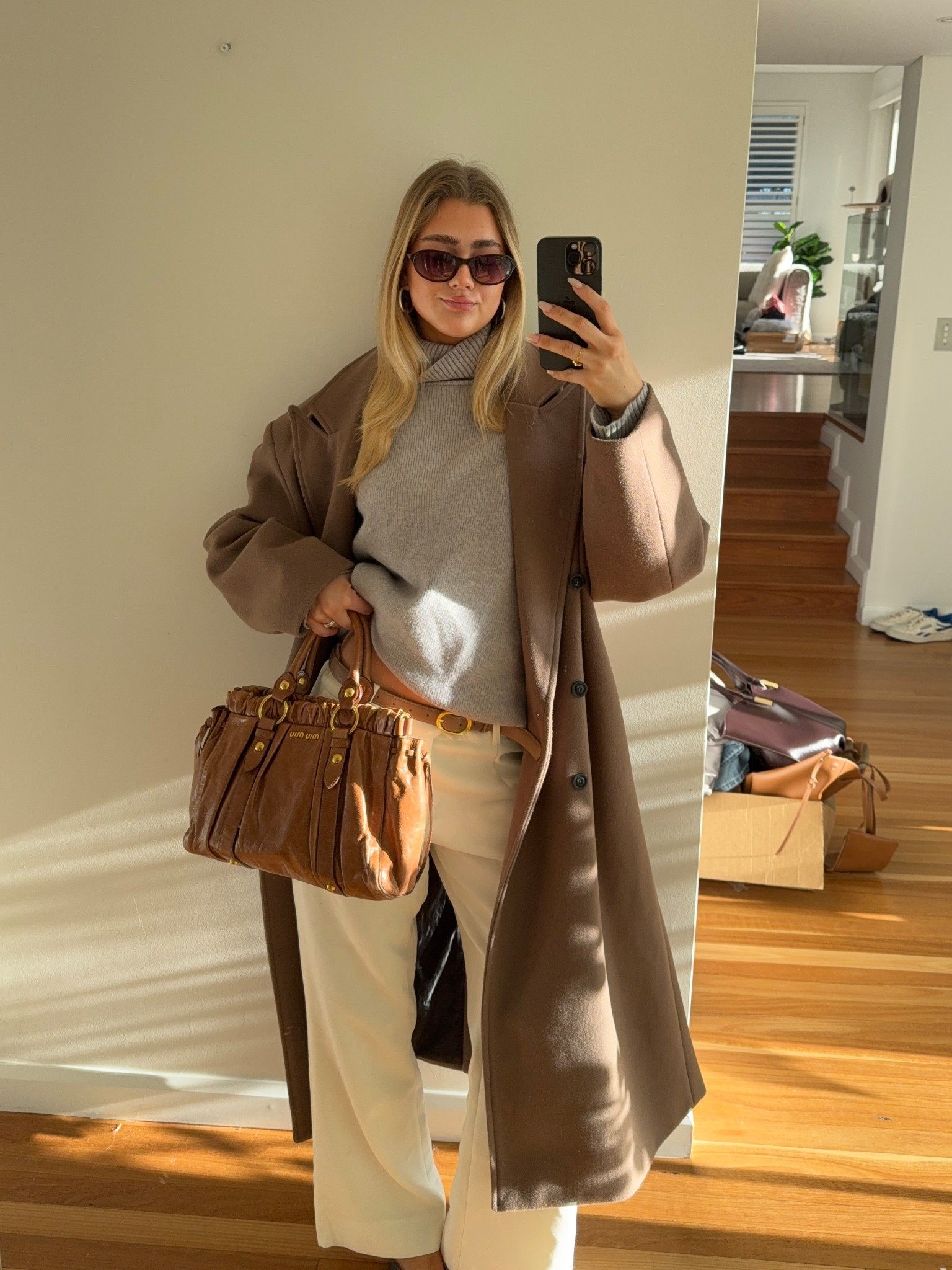 Coat is source unknown, and bag is vintage miu miu!! Sunnies are shevoke. Pants I wear a small tall and jumper I wear a medium 

#LTKwinter #LTKaustralia