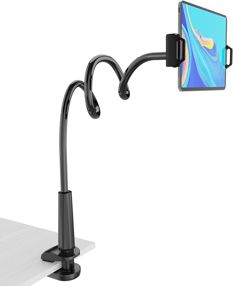 Tablet Stand Holder, Mount Holder Clip with Grip Flexible Long Arm Gooseneck Compatible with ipad... | Amazon (US)