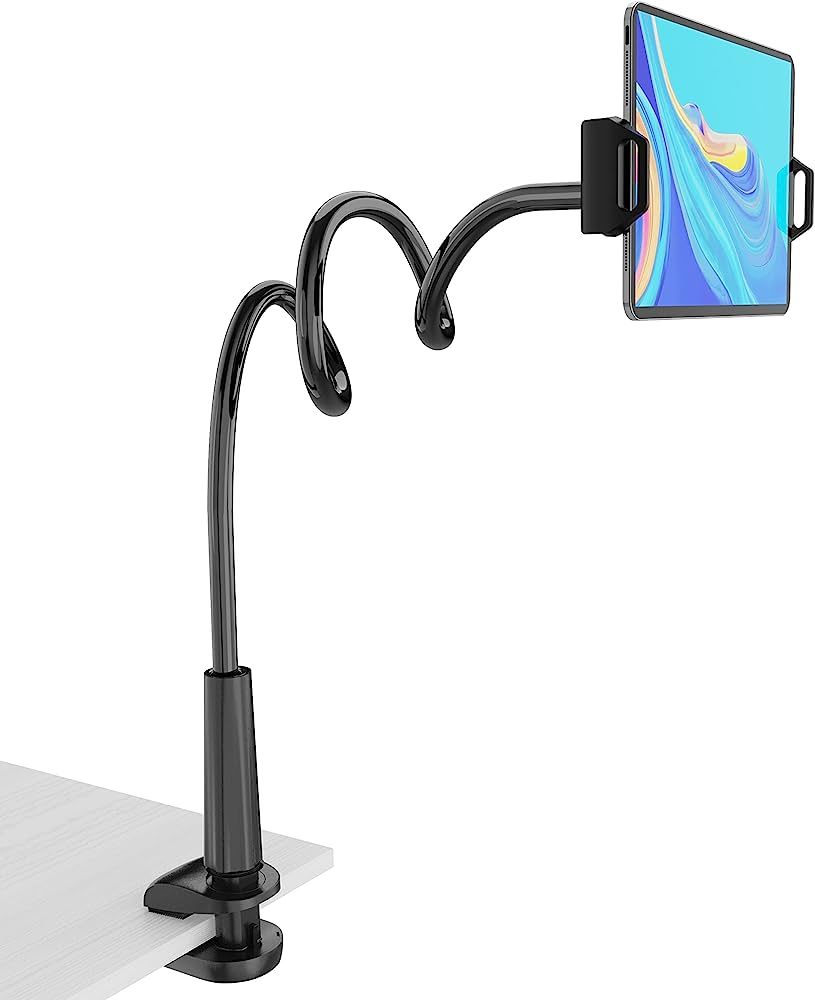 Tablet Stand Holder, Mount Holder Clip with Grip Flexible Long Arm Gooseneck Compatible with ipad... | Amazon (US)