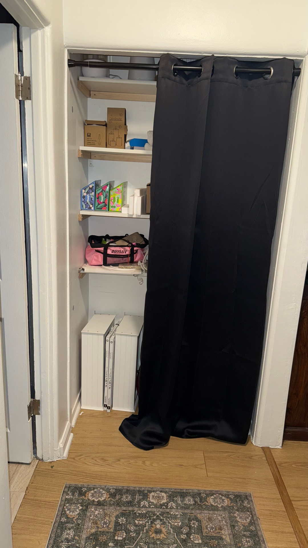 This convenient doorway curtain kit comes with your choice of curtain plus tension rod and magnets (optional).

It literally takes 30 seconds to put it together and put it up!🦋

Privacy curtain, room divider, storage area 

#LTKFamily #LTKHome #LTKOver40