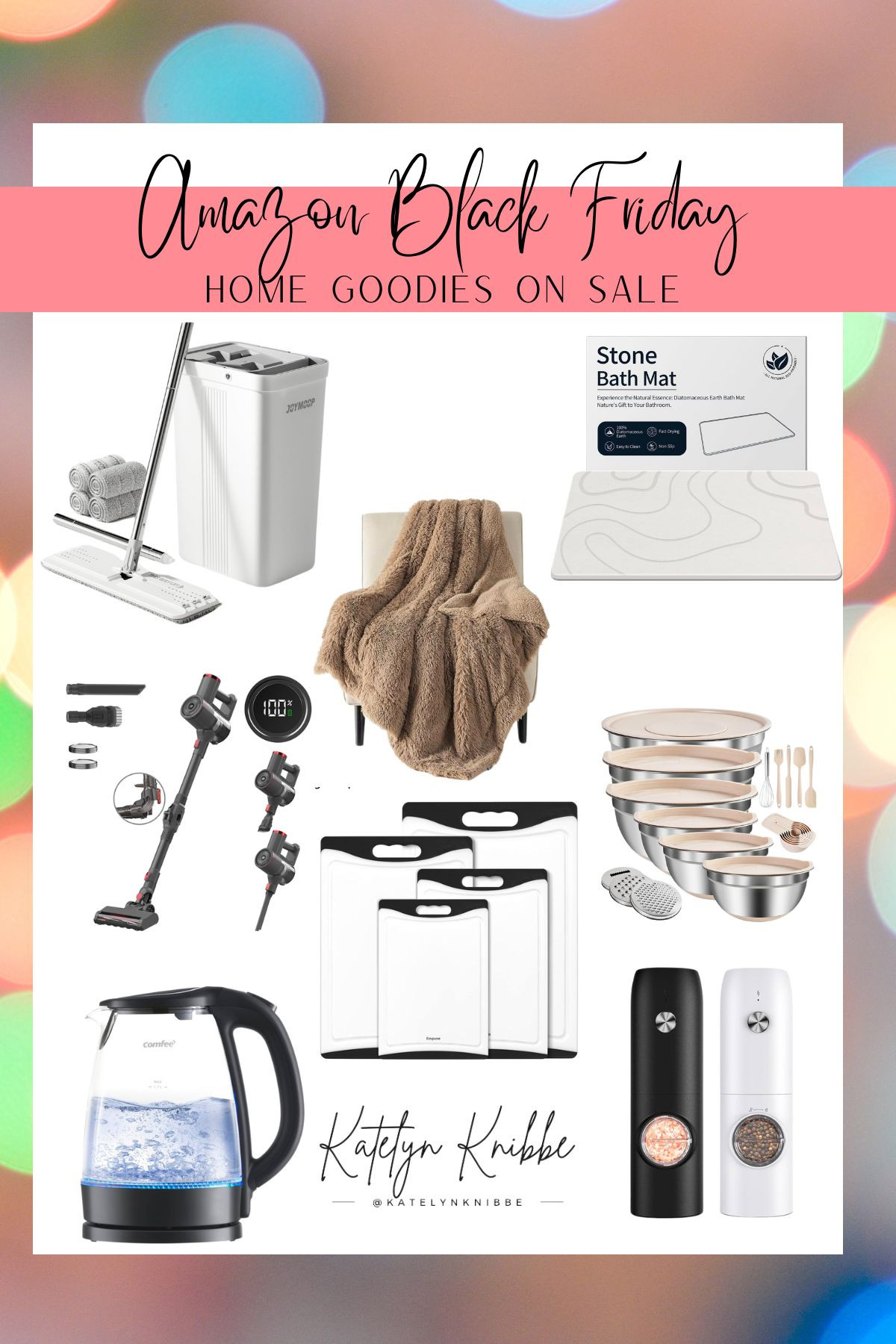 Lot's of great home items on sale for Black Friday on Amazon! The softest, fluffy blanket, stone bath mat, the best mop, cordless vacuum, mixing bowls, cutting boards, electric salt and pepper grinders, electric tea kettle, oil sprayer, etc. 

 #LTKCyberWeek #LTKHome #LTKFindsUnder100