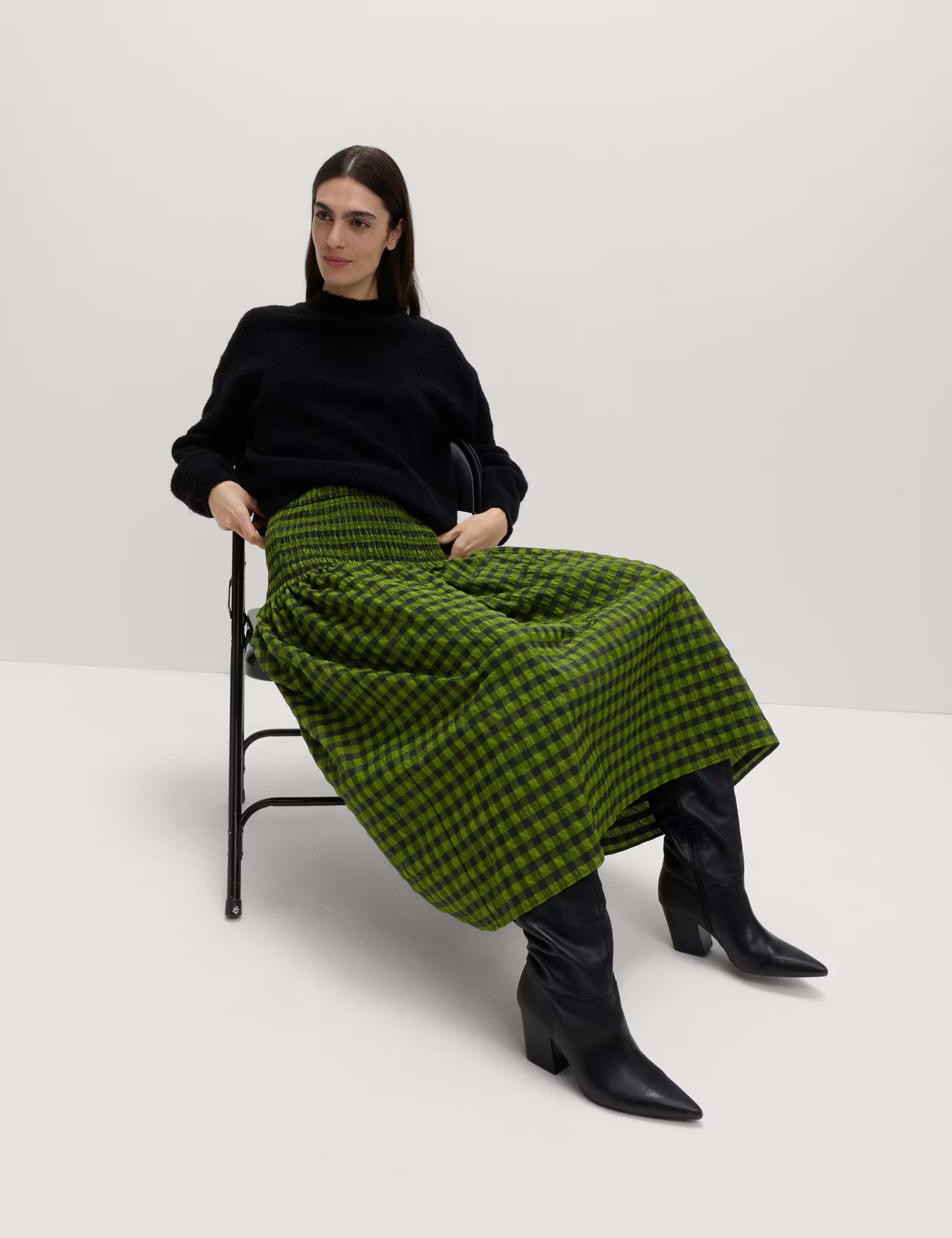 Gingham Midi A-Line Skirt | Marks & Spencer (UK)