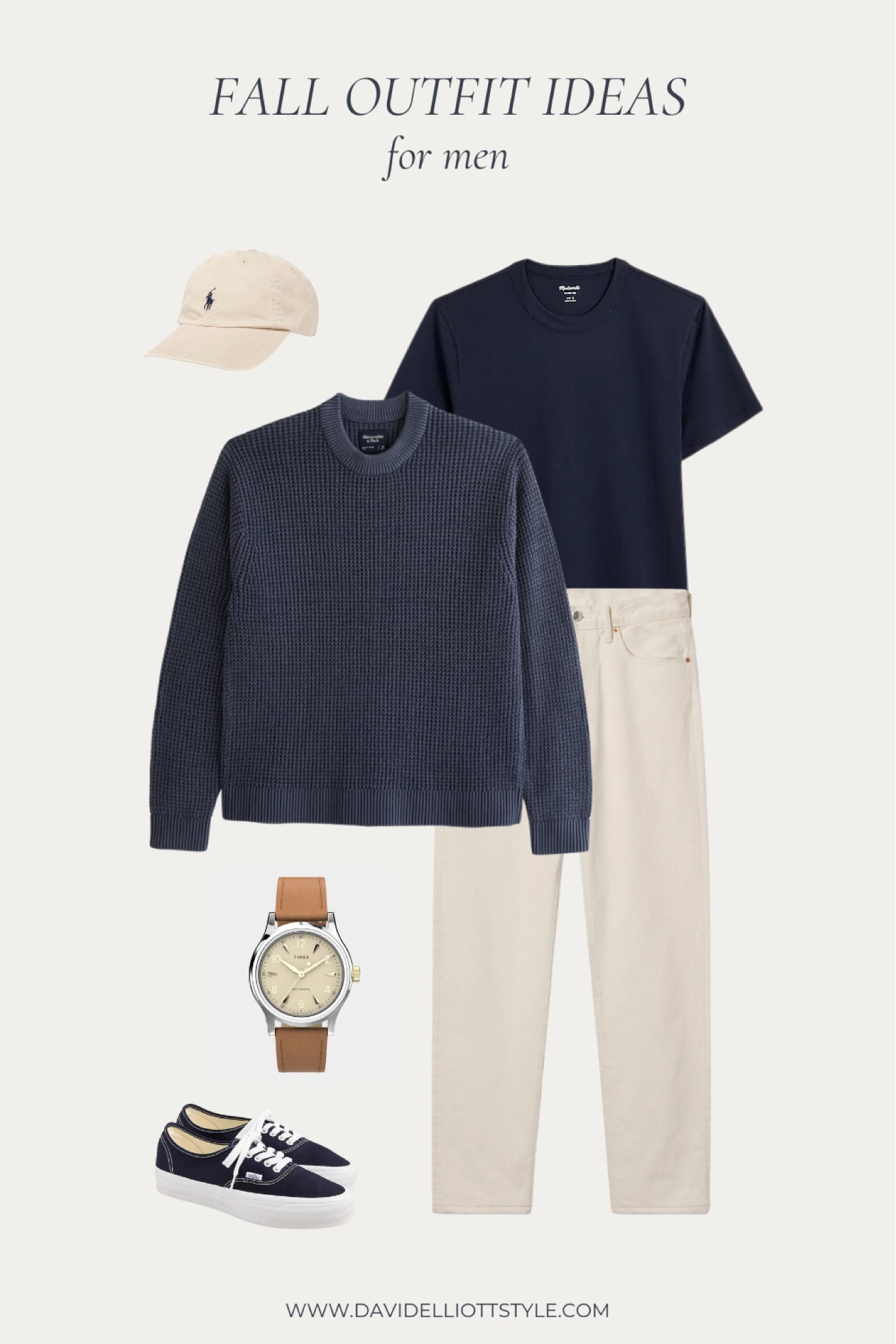 Navy and cream fall outfit for men 

#LTKMens