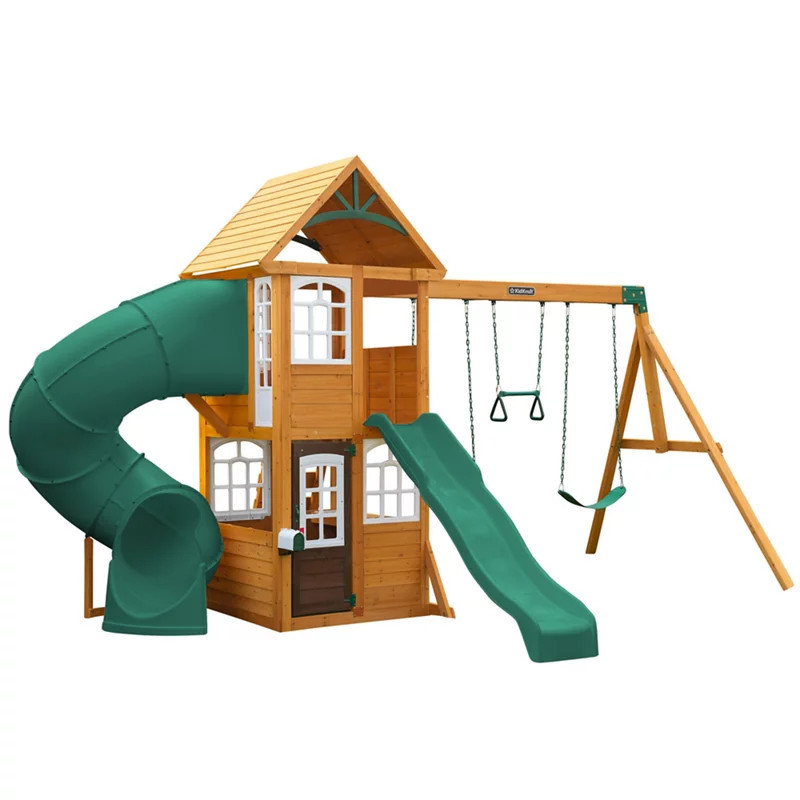 KidKraft Serpentine Falls Wooden Swing Set/Playset | Academy Sports + Outdoors