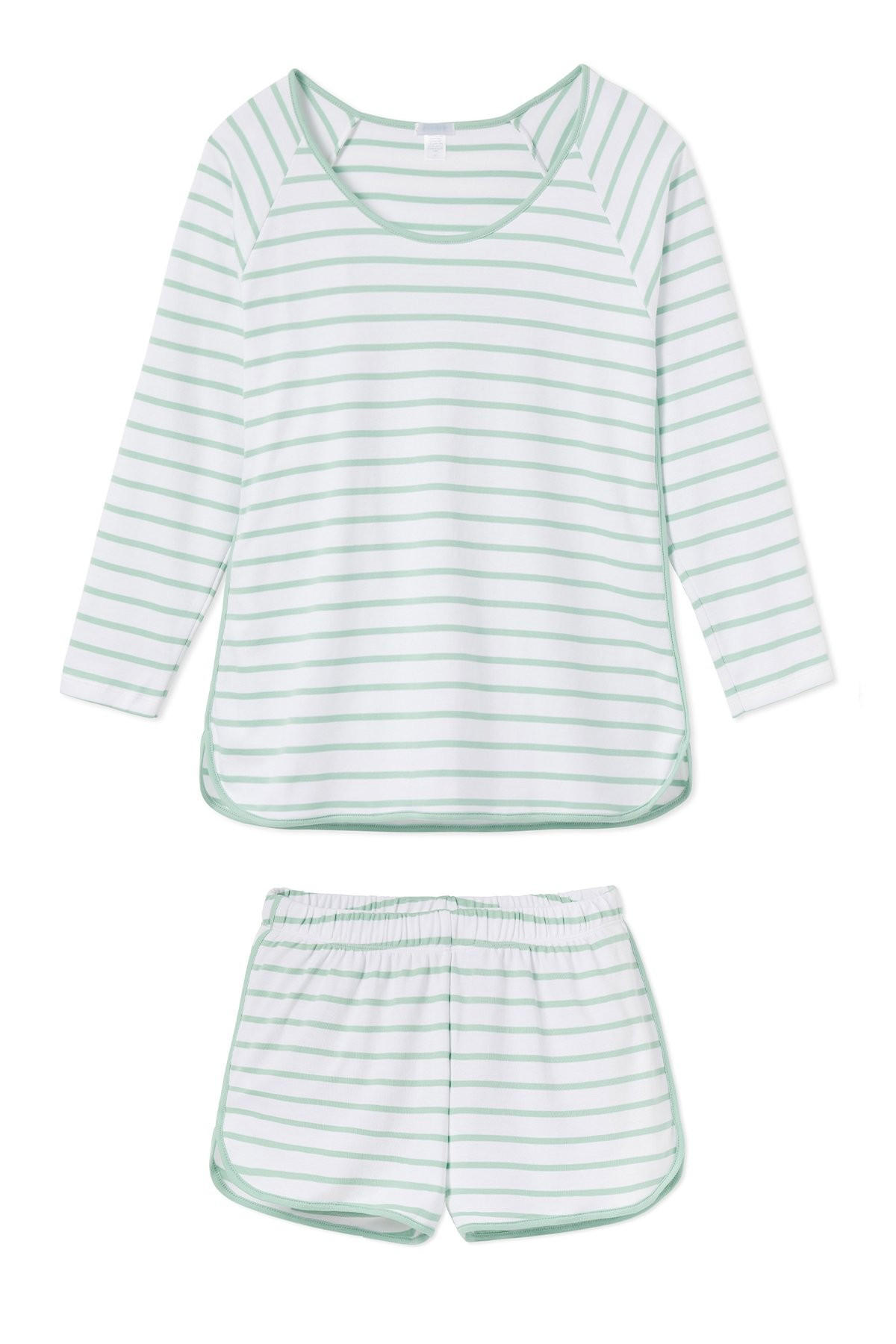 Pima Long-Short Set in Spring Green | LAKE Pajamas