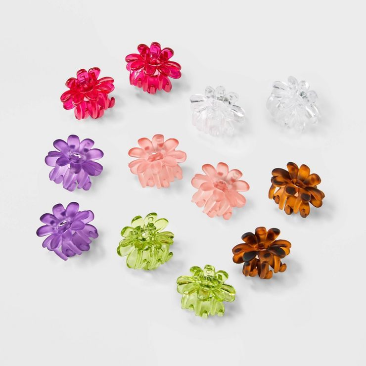 Girls' 12pk Mini Flower Jelly Clips - art class™ | Target