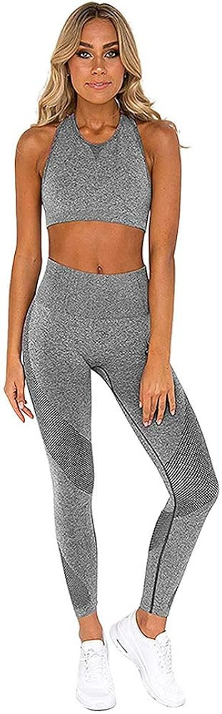 Women's Workout Sets 2 Pieces Suits High Waisted Yoga Leggings with Stretch Sports Bra Gym Clothe... | Amazon (US)