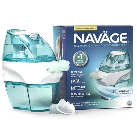 Navage Nasal Care Starter Bundle Nose Cleaner, 20 SaltPods, Plus Bonus 10 SaltPods | Walmart (US)