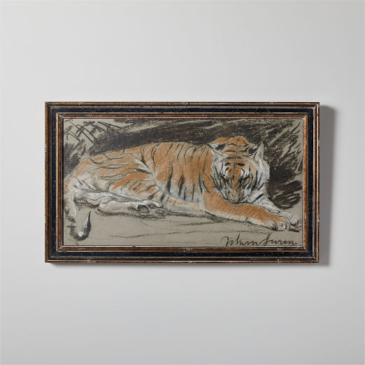 'Tigress' Framed Reproduction by John Macallan Swan 26"X14" | CB2 | CB2