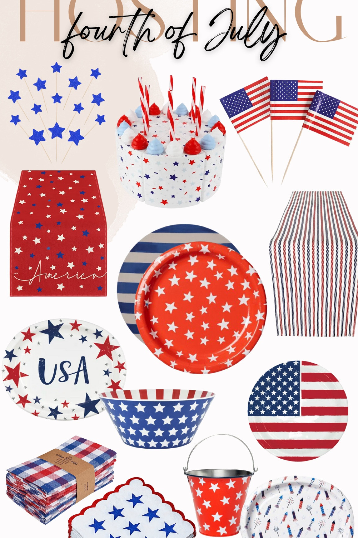 Fourth of July - Fourth of July party - summer party - holiday table setting - hosting July 4th - patriotic table

#LTKsalealert #LTKSeasonal #LTKunder50