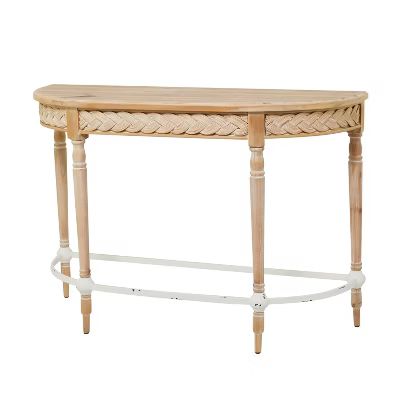 Modern Farmhouse Wood Half Moon Console Table Brown - Olivia & May | Target