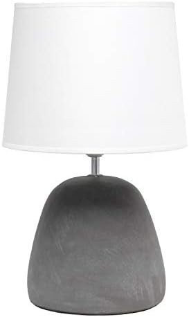 Simple Designs LT2058-WHT Round Concrete Table Lamp, White | Amazon (US)