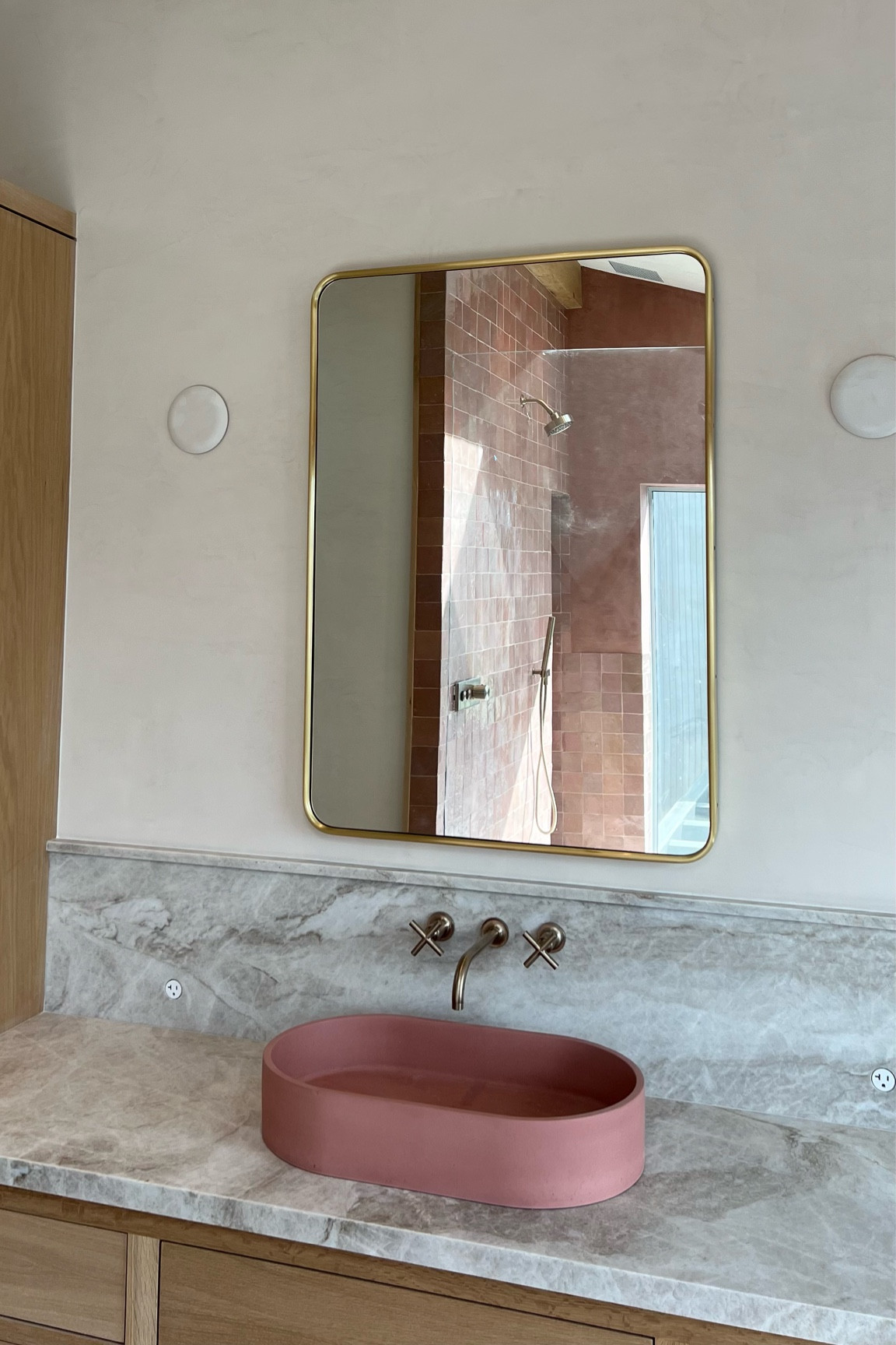 Londons bathroom sink + mirror 30x42. Faucet is brushed bronze 

#LTKHome