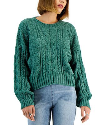 Hippie Rose Juniors' Chenille Cable Pullover Sweater  & Reviews - Sweaters - Juniors - Macy's | Macys (US)