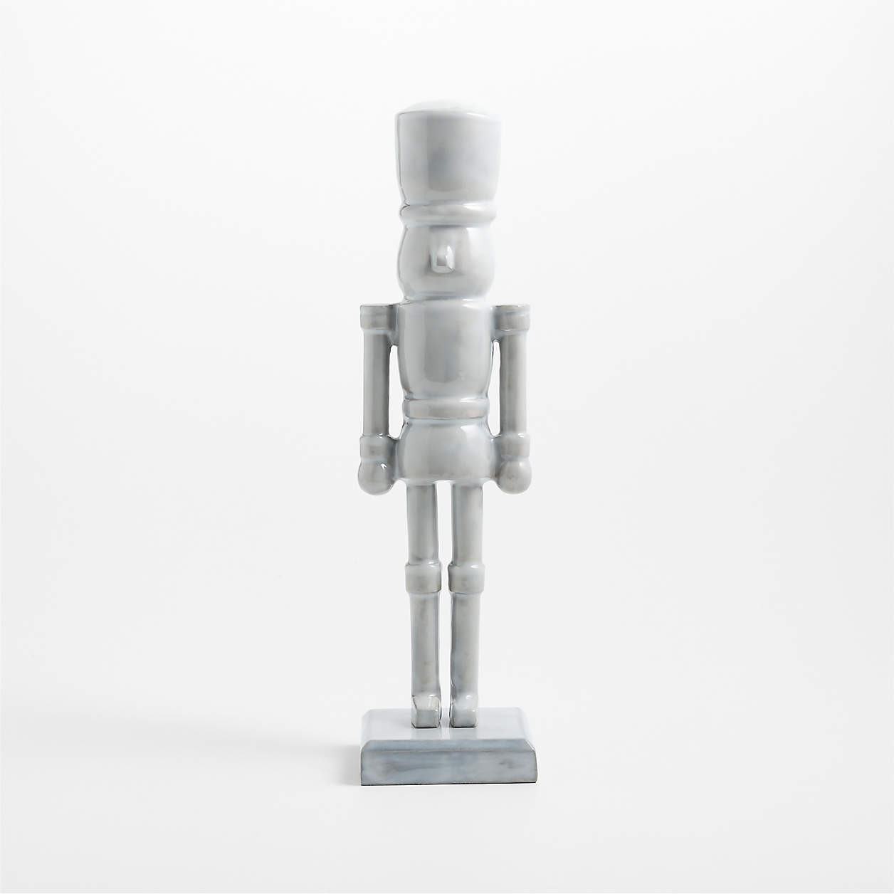 French White Metal Nutcracker Small 12" | Crate & Barrel | Crate & Barrel