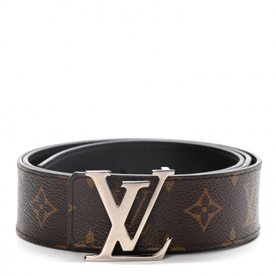 LOUIS VUITTON Calfskin Monogram 40mm LV Initiales Reversible Belt 95 38 Black | Fashionphile