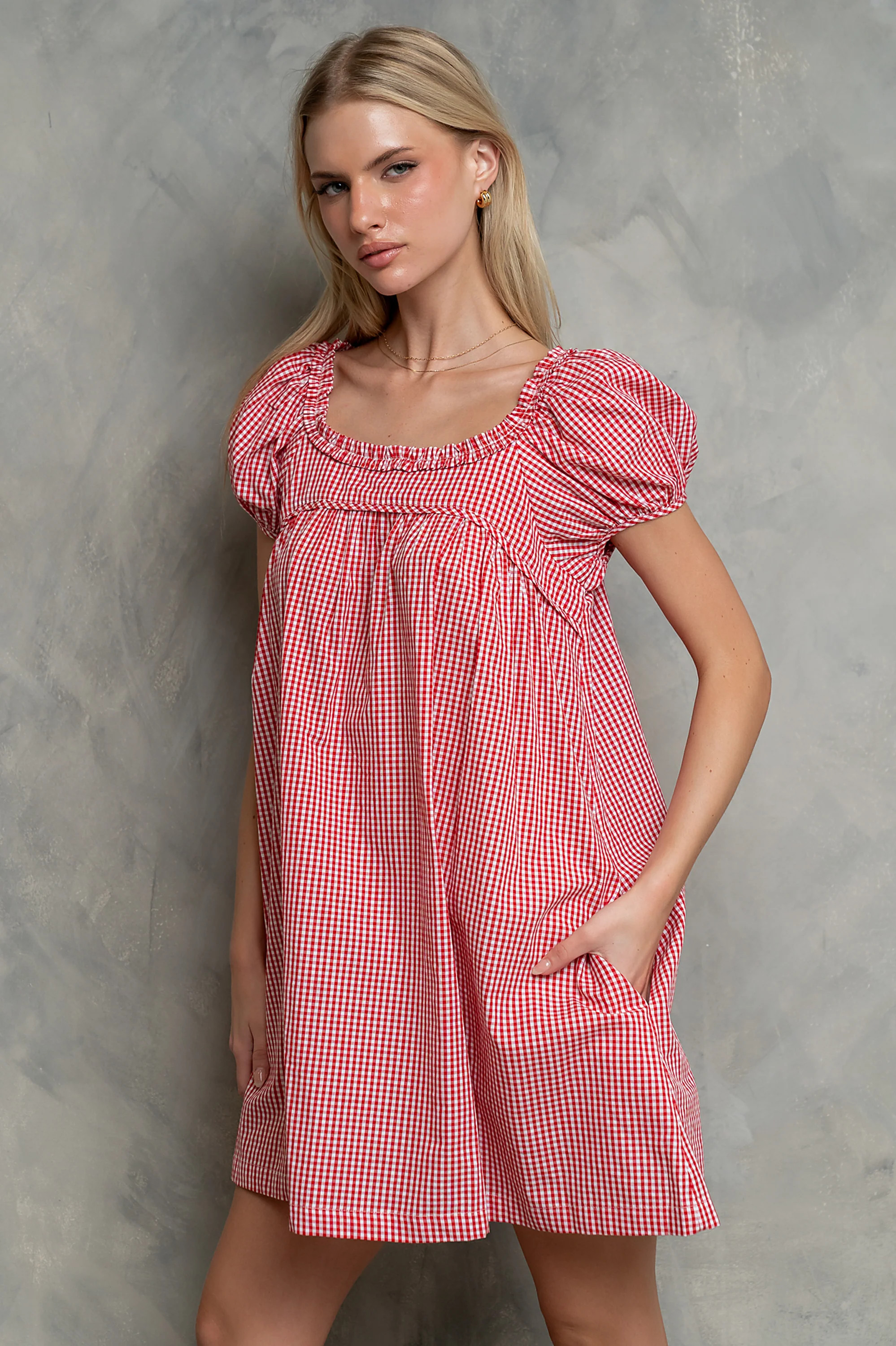 Evelyn Gingham Dress in Red | Böhme US