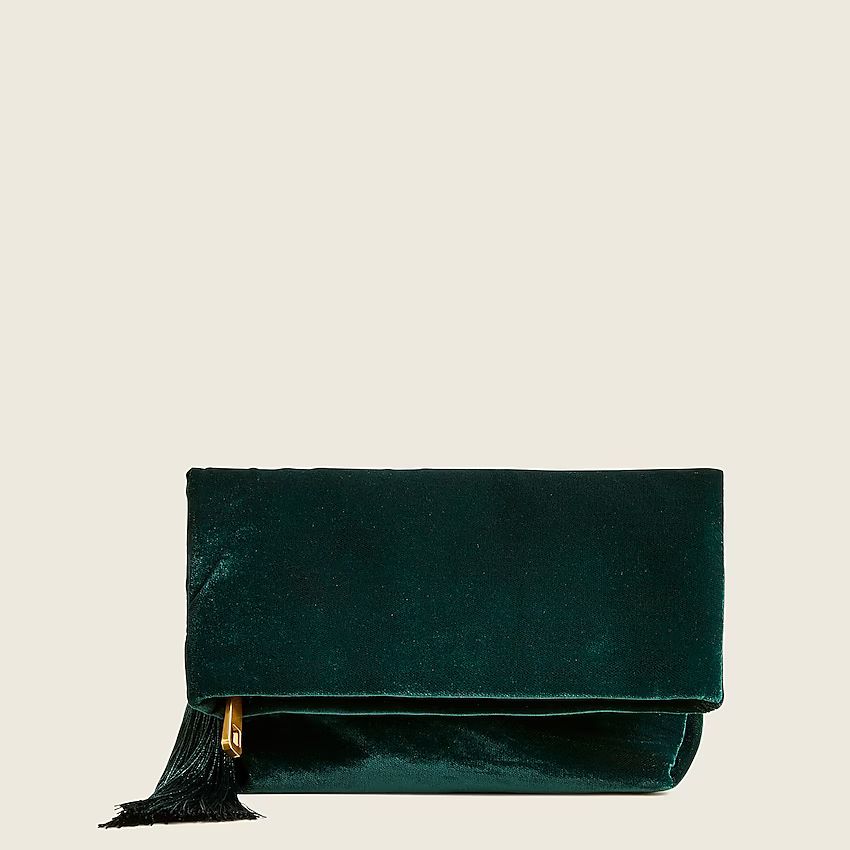 Velvet foldover clutch | J.Crew US