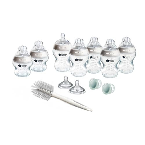 Tommee Tippee Natural Start Newborn Starter Set, 260 ml and 150ml Anti-Colic Baby Bottles, Medium-Flow, Breast-Like Teats for a Natural Latch, Self-Sterilising, Large | Amazon (UK)