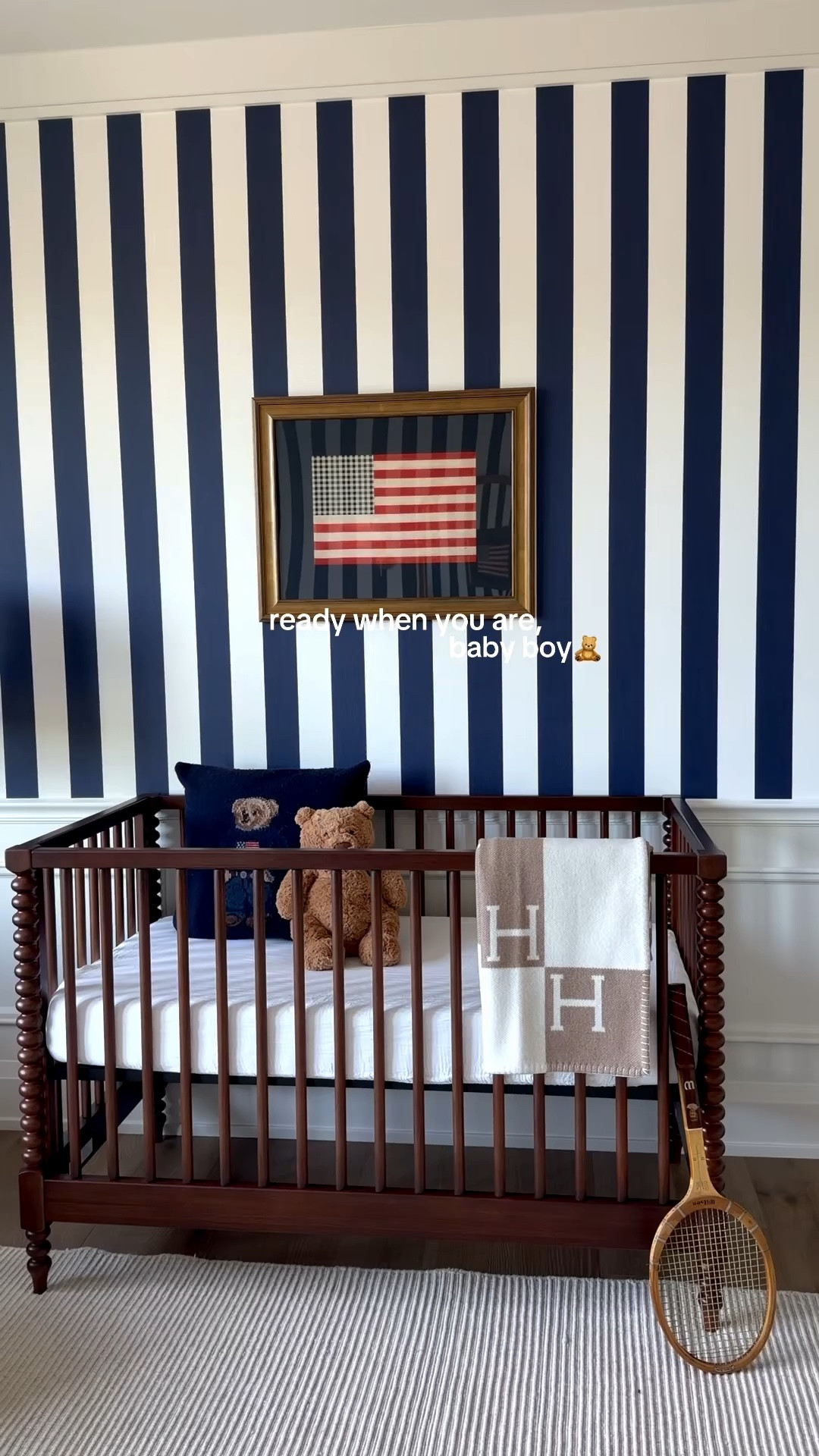 Ralph Lauren inspired nursery for baby boy 💙🧸🇺🇸 

#LTKmomlife #LTKHome #LTKBaby
