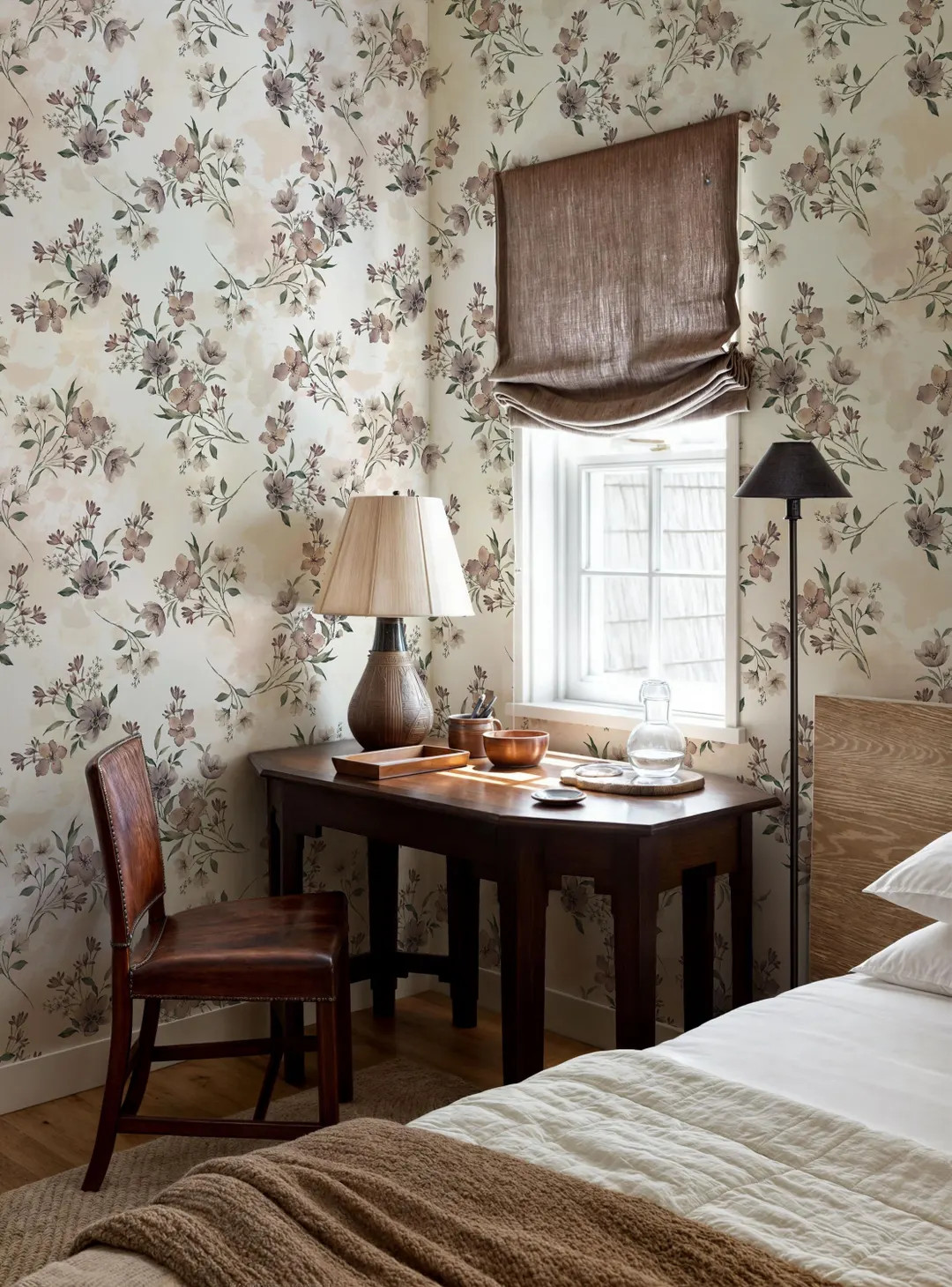 Watercolor Floral Wallpaper, Neutral French Country Wallpaper, Farmhouse Peel and Stick Wallpaper... | Etsy (US)