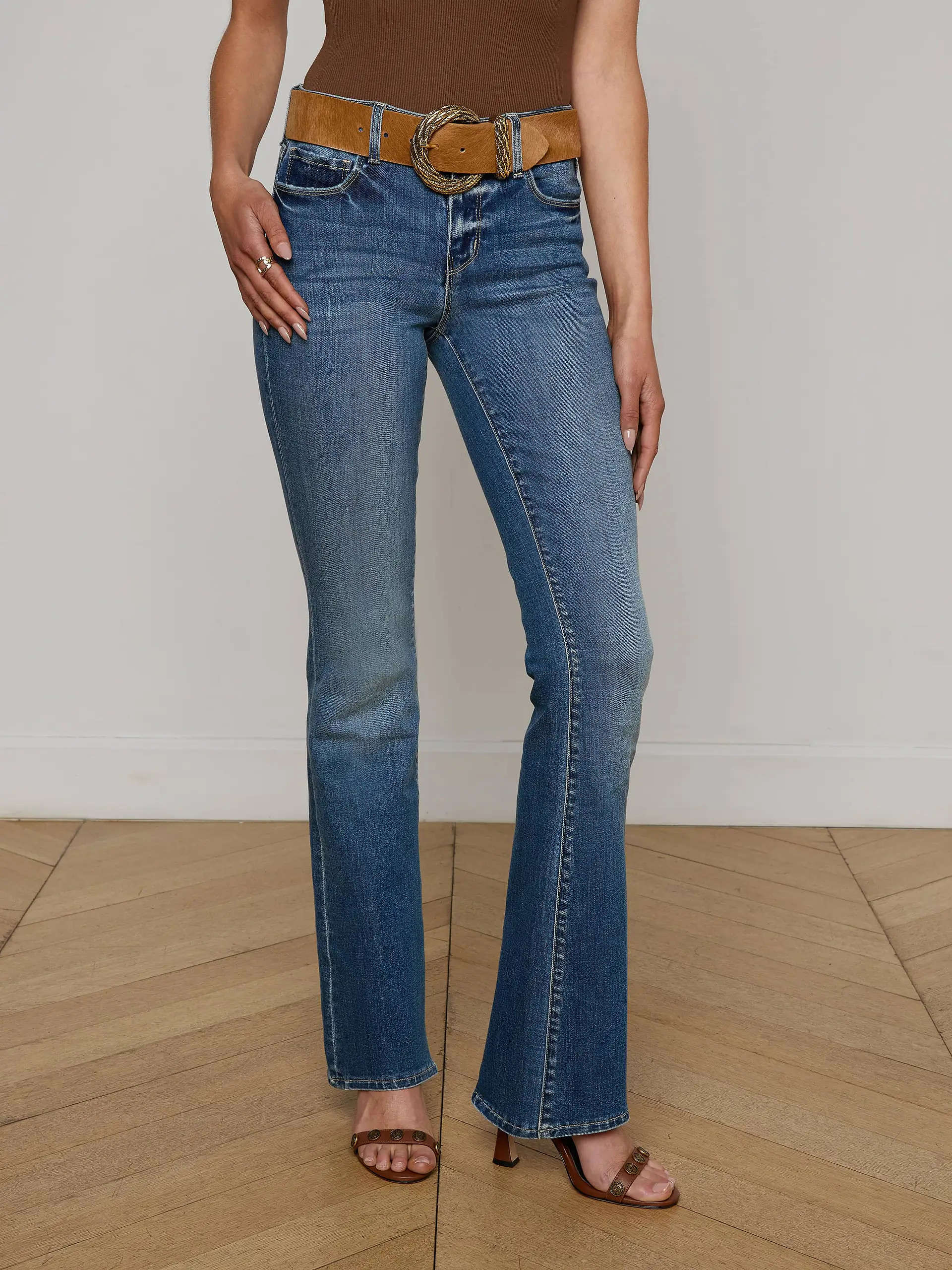Cara Low-Rise Bootcut Jean in Alverez | L'AGENCE | L'Agence