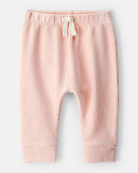 Baby Girl Ribbed Velour Pant - Pink | Carter's Inc
