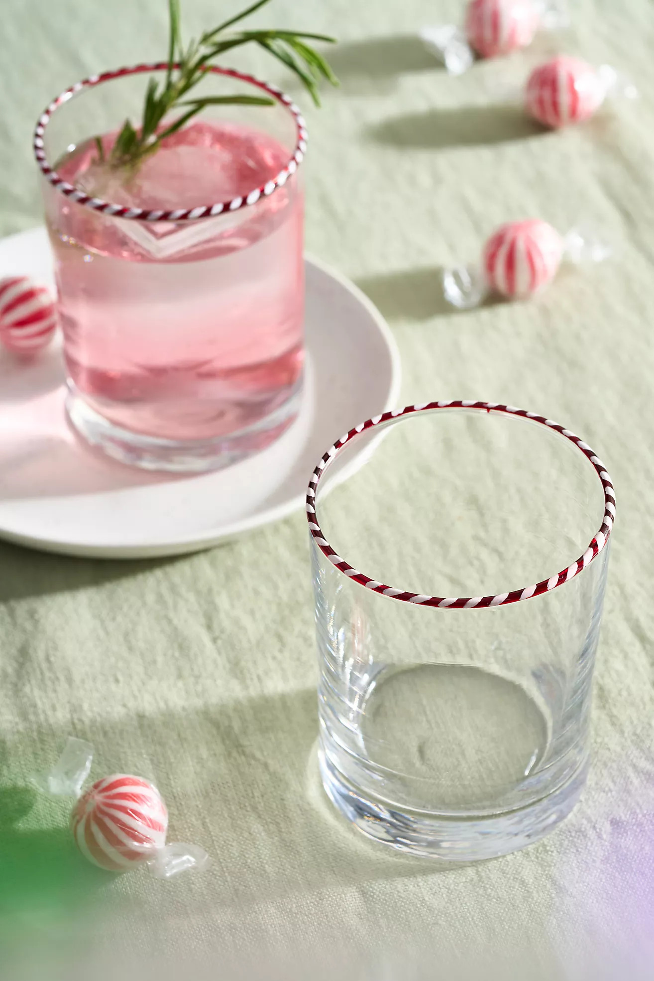 Candy Cane Glasses, Set of 2 | Anthropologie (US)