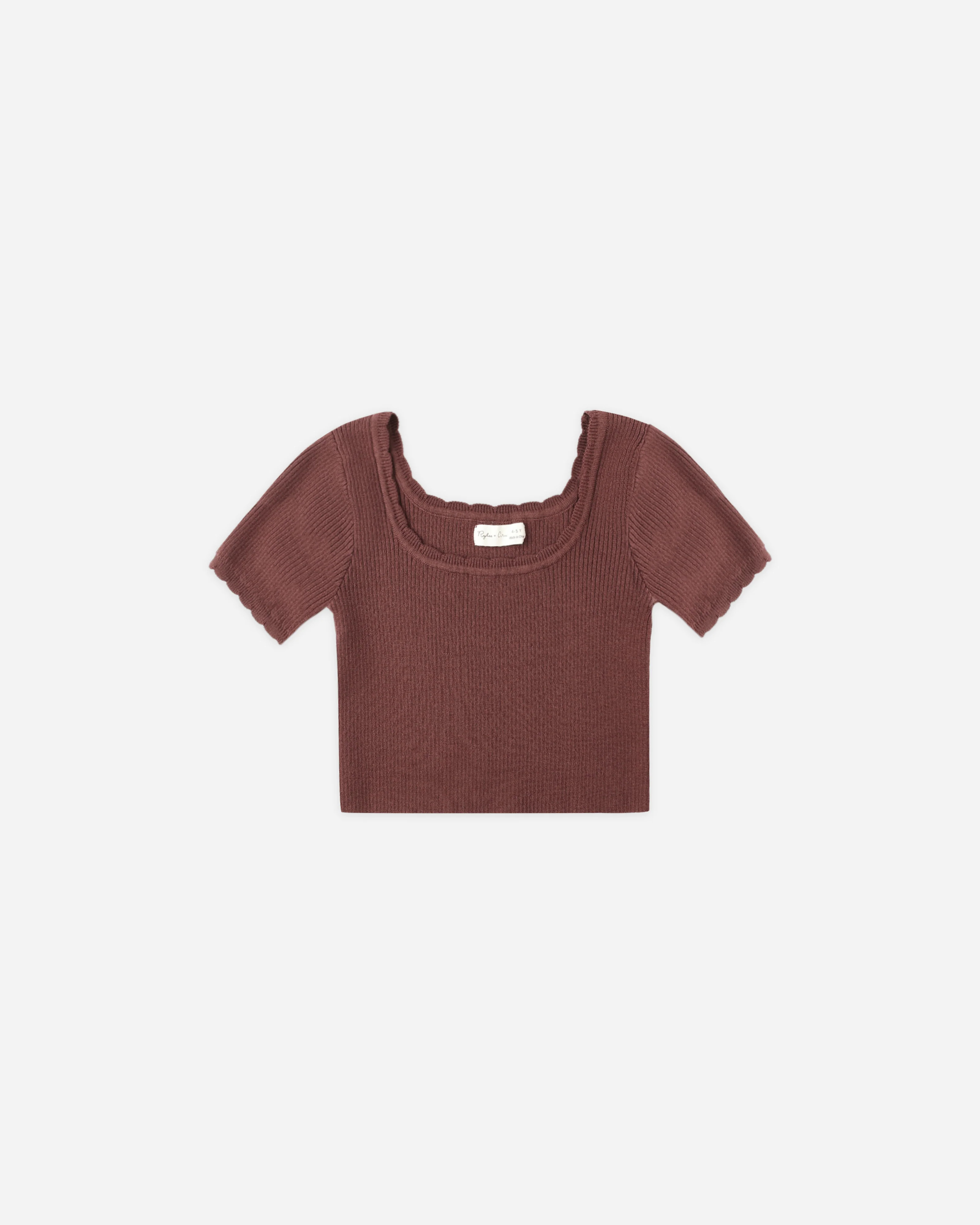 Scallop Tee || Burgundy | Rylee + Cru
